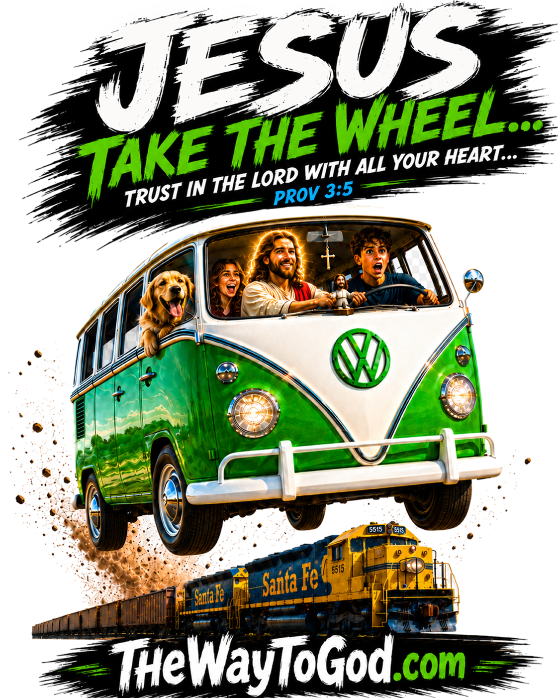 Jesus Take The Wheel Proverbs 3:5 - Short-Sleeve Unisex T-Shirt