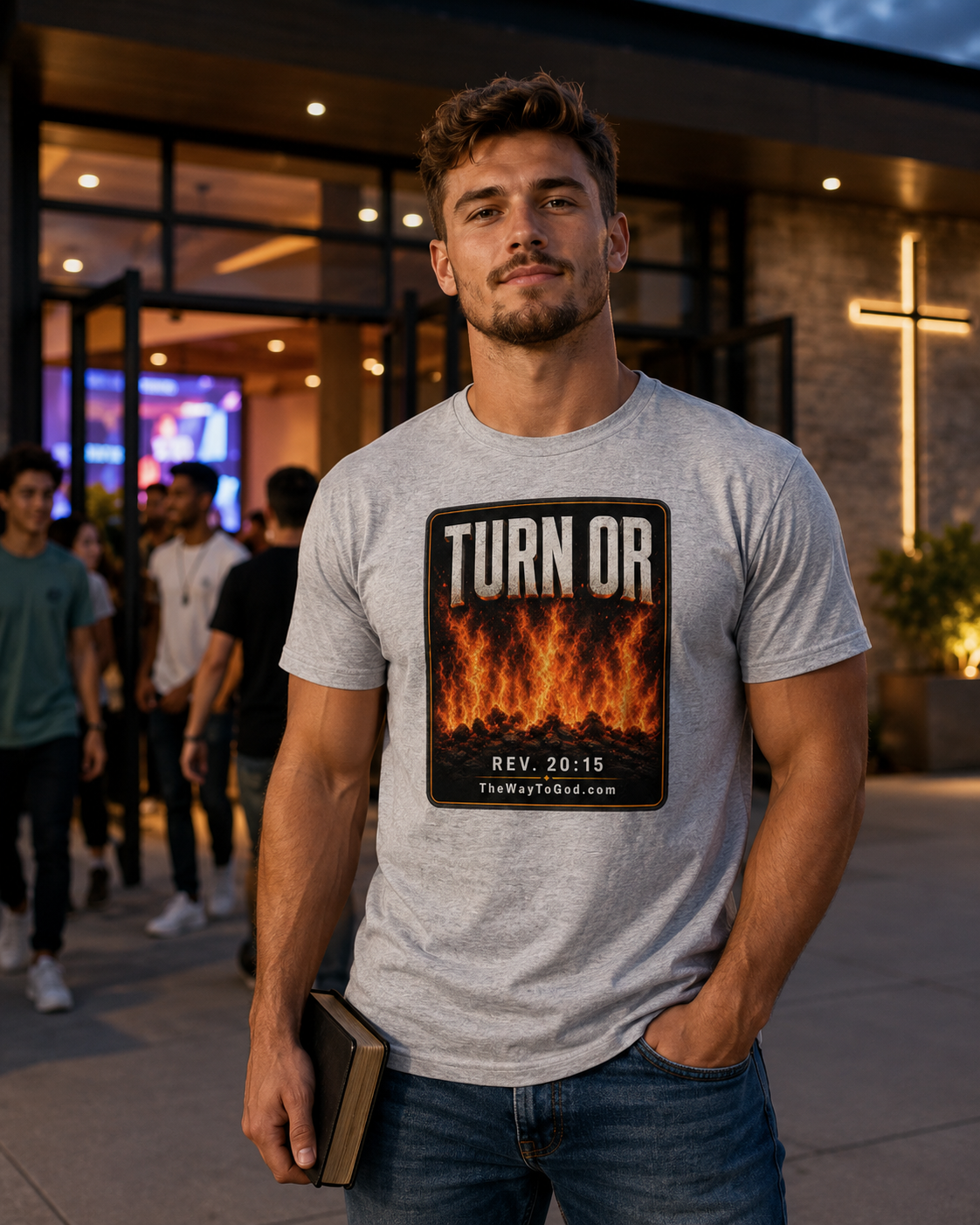 Turn Or Burn - Rev 20:15 - Short-Sleeve Unisex T-Shirt