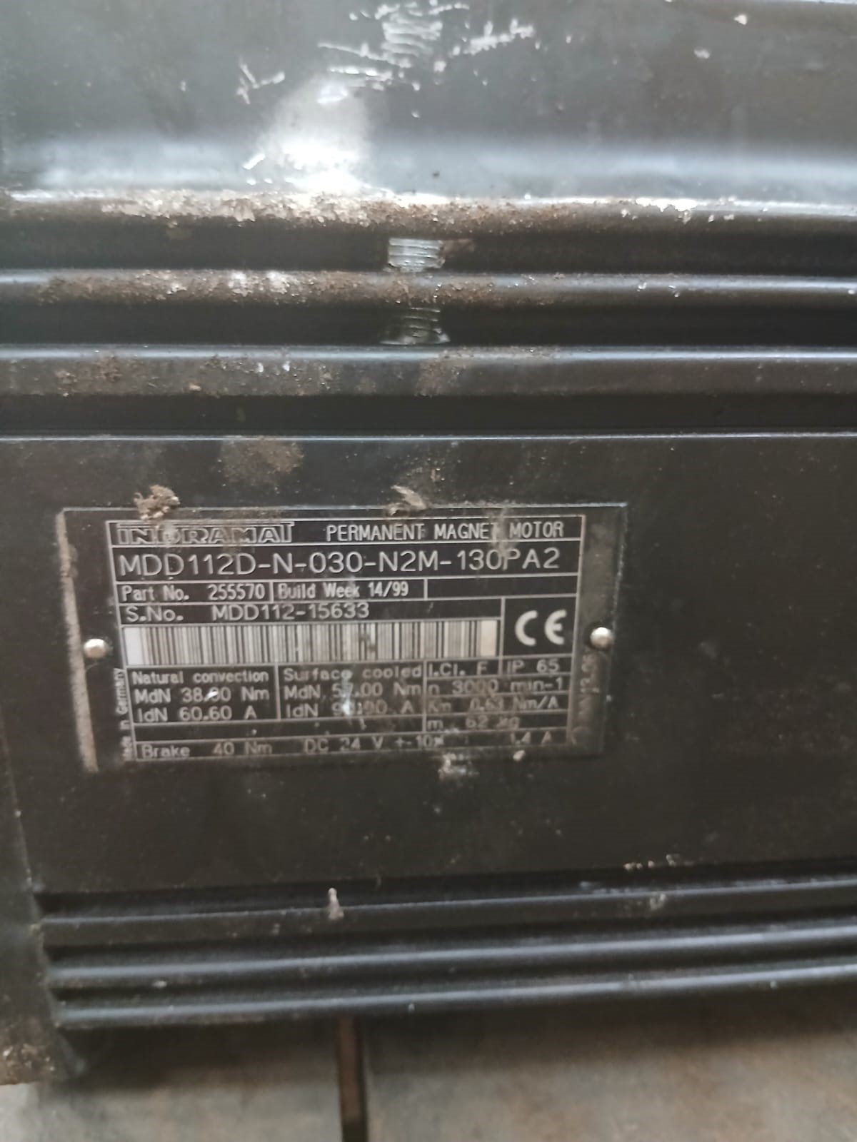 Servo Motor Indramat MDD112D (com Freio), Modelo MDD112D-N-030-N2M-130PA2