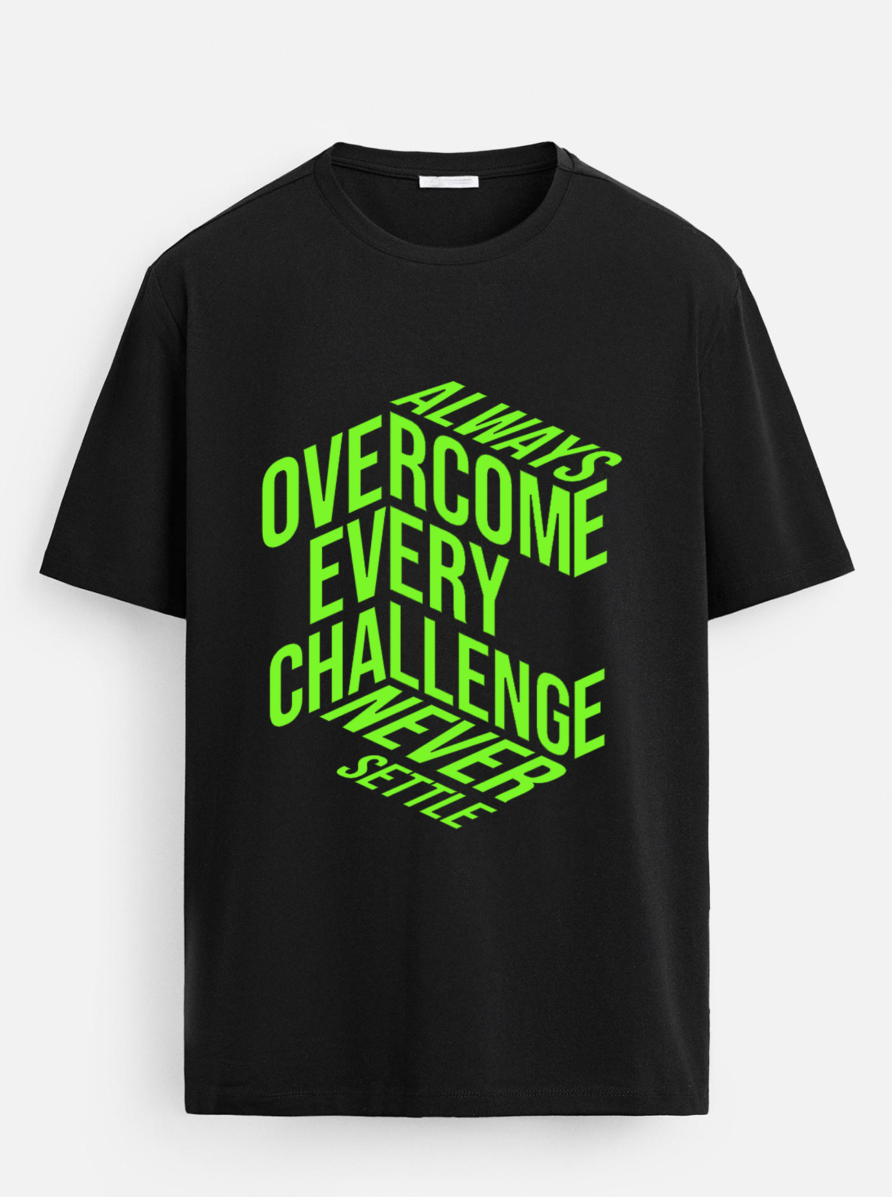 T-shirt Unisexe Overcome Every Challenge | Noir