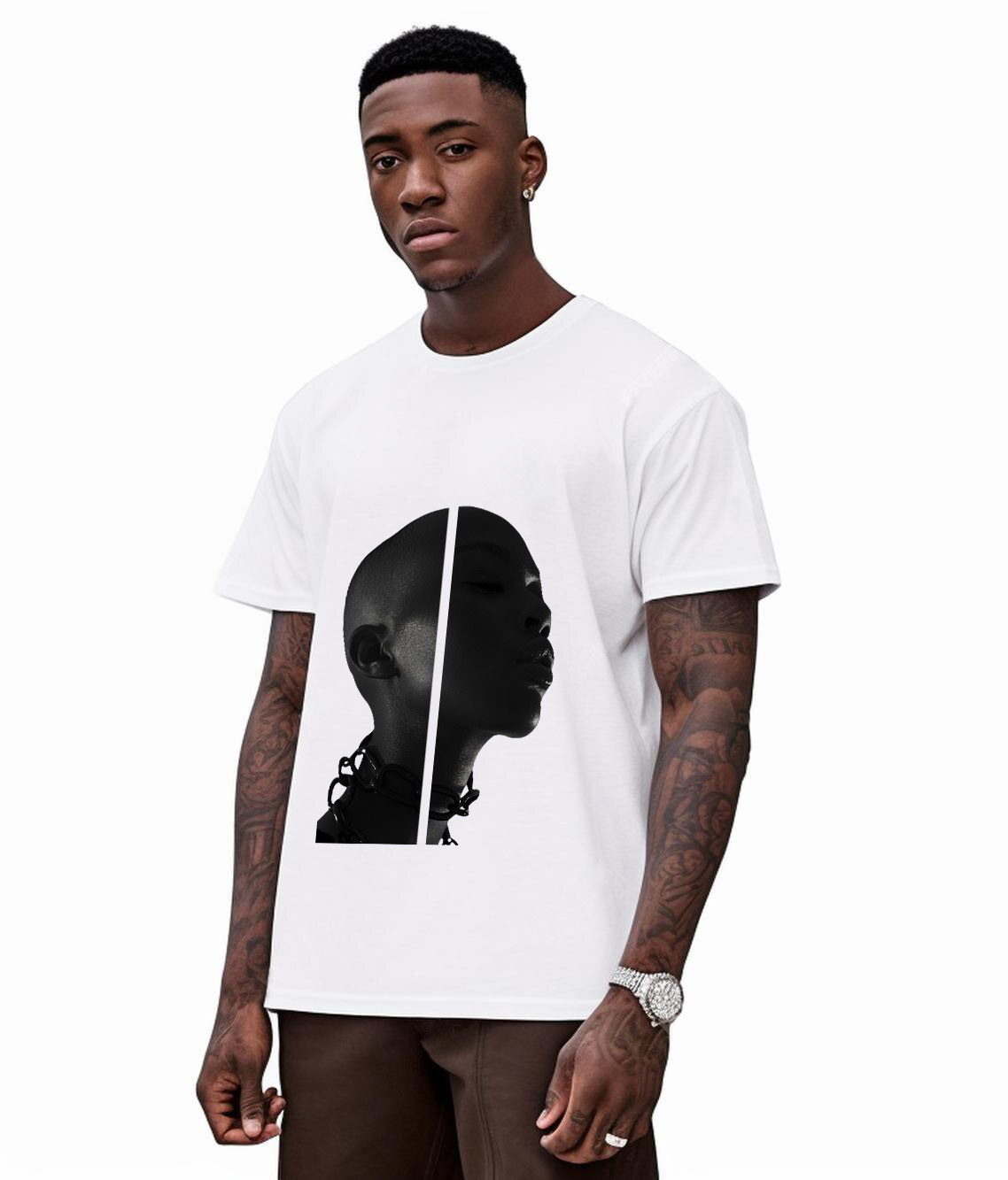 T-shirt Unisexe Shadow Face | Blanc