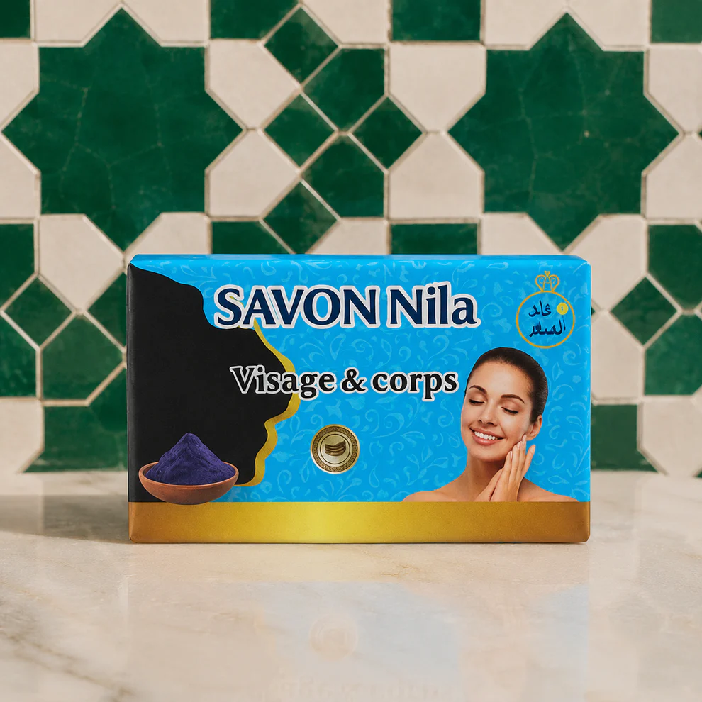 Savon Nila Bleu Naturel – Éclaircissant et Hydratant pour Tous Types de Peaux