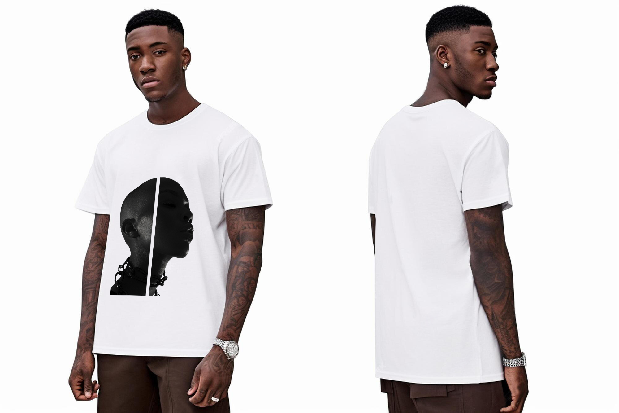 T-shirt Unisexe Shadow Face | Blanc