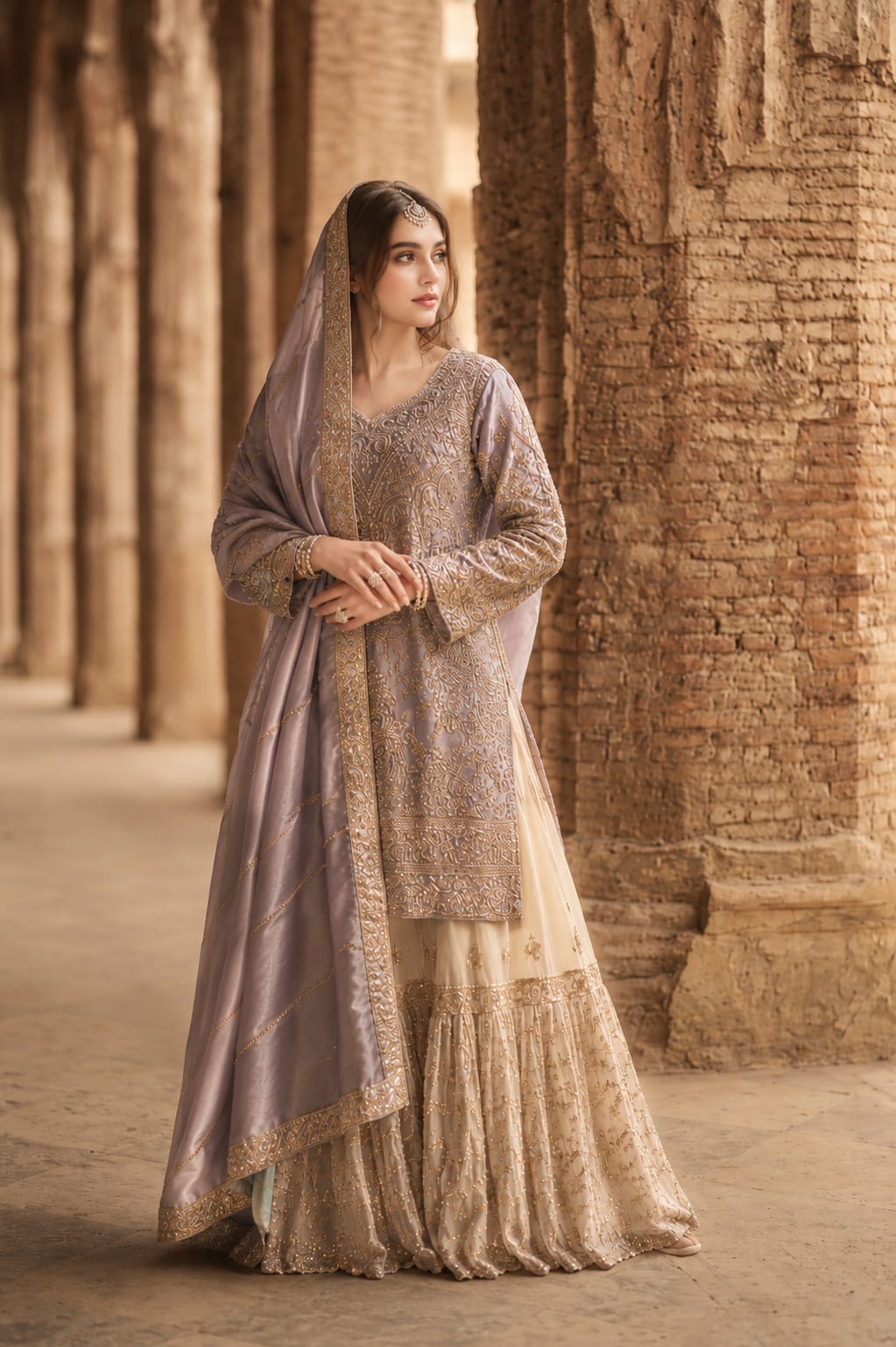Embroidered Ethnic Gararah Set:ZC015