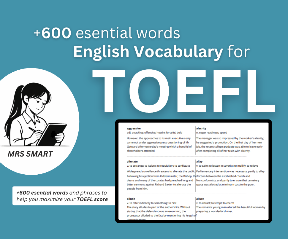 +600  Essential TOEFL  Words - English Vocabulary Guide