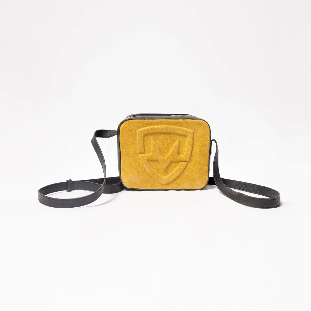 Black Leather Shoulder Strap Cross body Bag