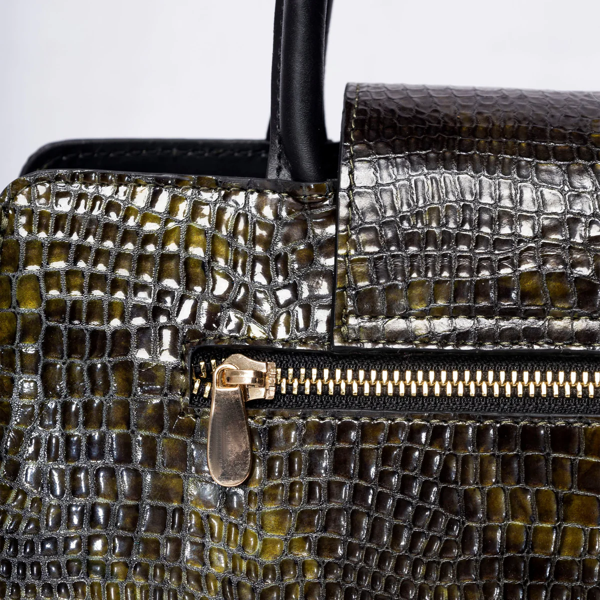 Crocodile Pattern Leather Tote Handbag