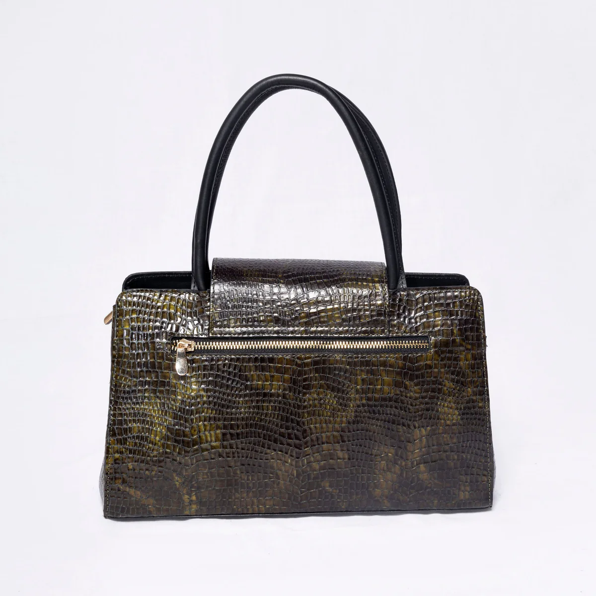 Crocodile Pattern Leather Tote Handbag