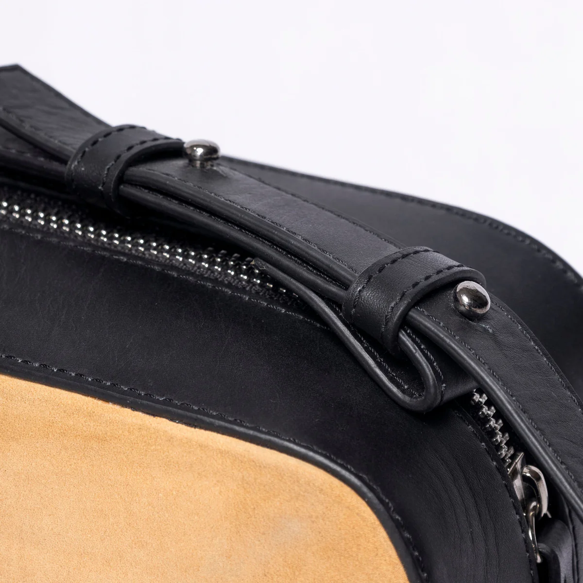 Two-Tone Leather Crossbody Bag