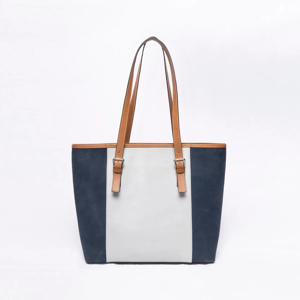 Colorblock Leather Tote Bag