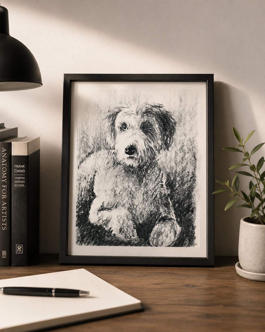 Custom Pet Portrait Commission 9"x11"