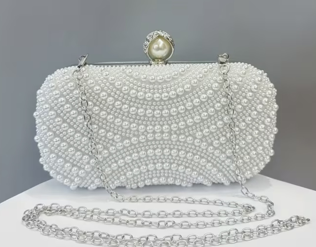 Pearl Beaded Clutch Bag