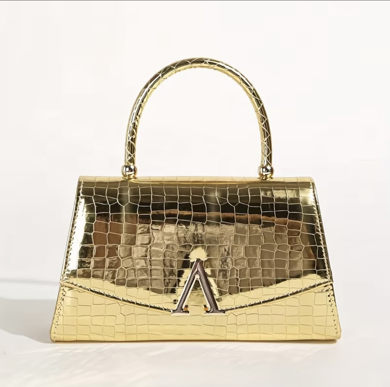 Croc-Embossed Handbag