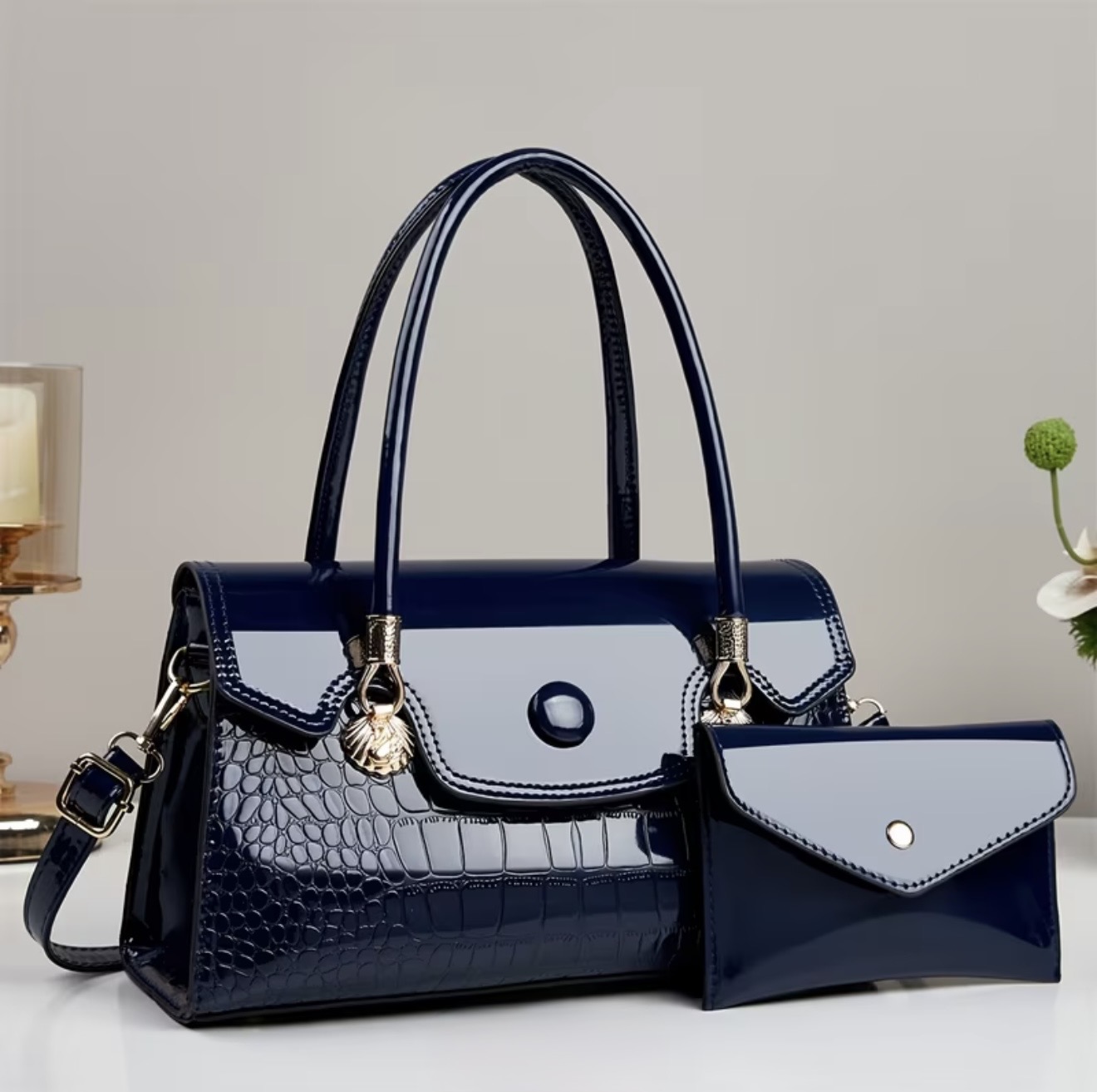 Elegant Navy Handbag Set
