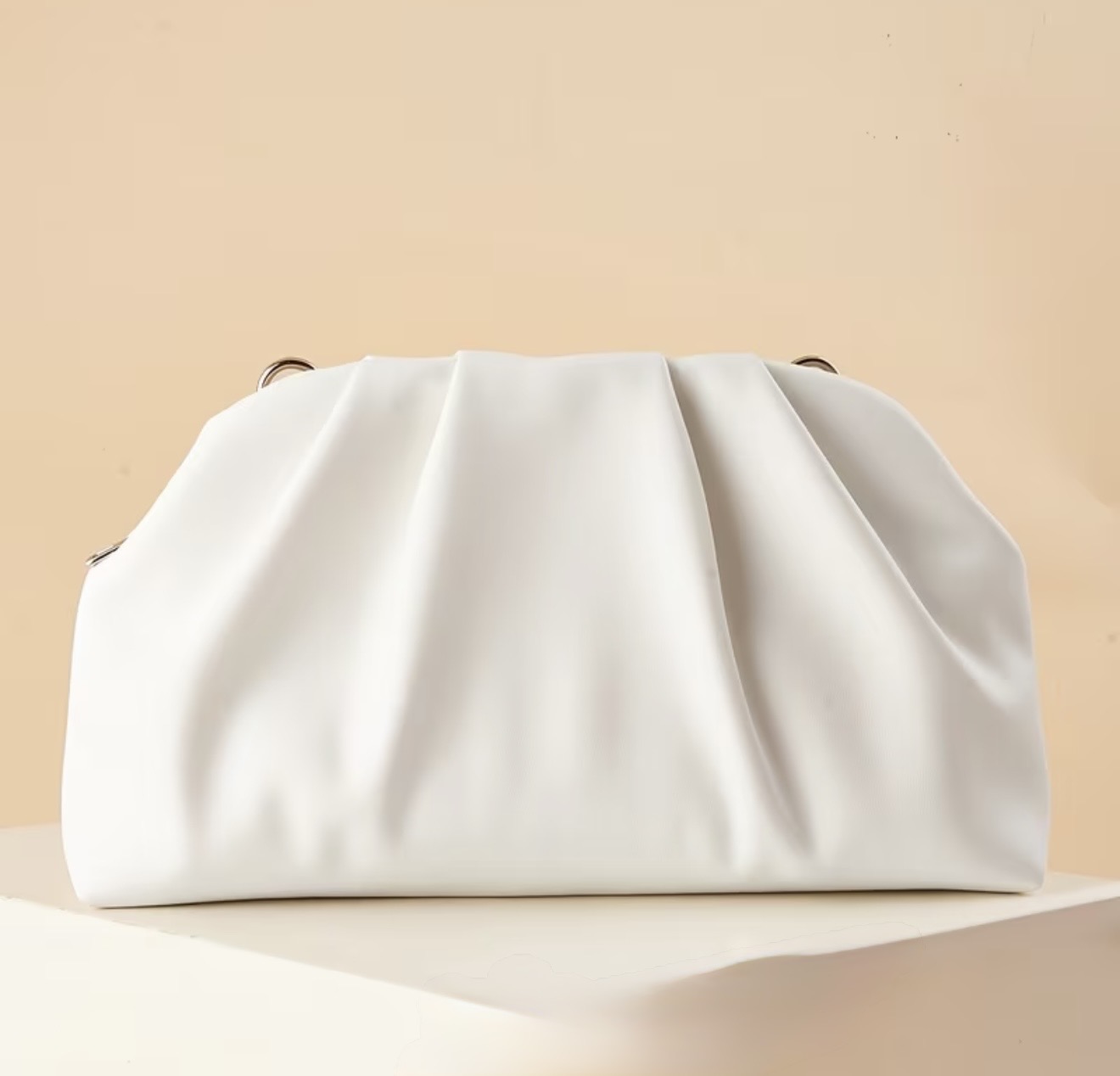 Metallic Pleated Clutch Bag