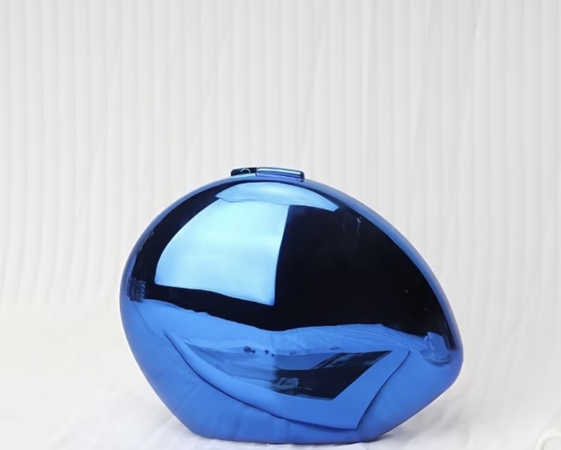 Blue Metallic Clutch Bag