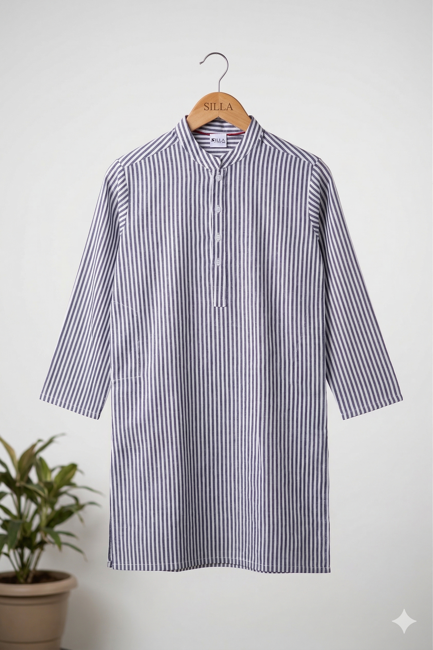 Classic Striped Cotton Kurta
