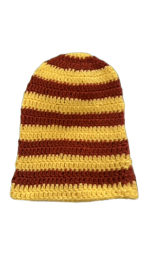 Yellow and Autumn Slouchy Beanie 