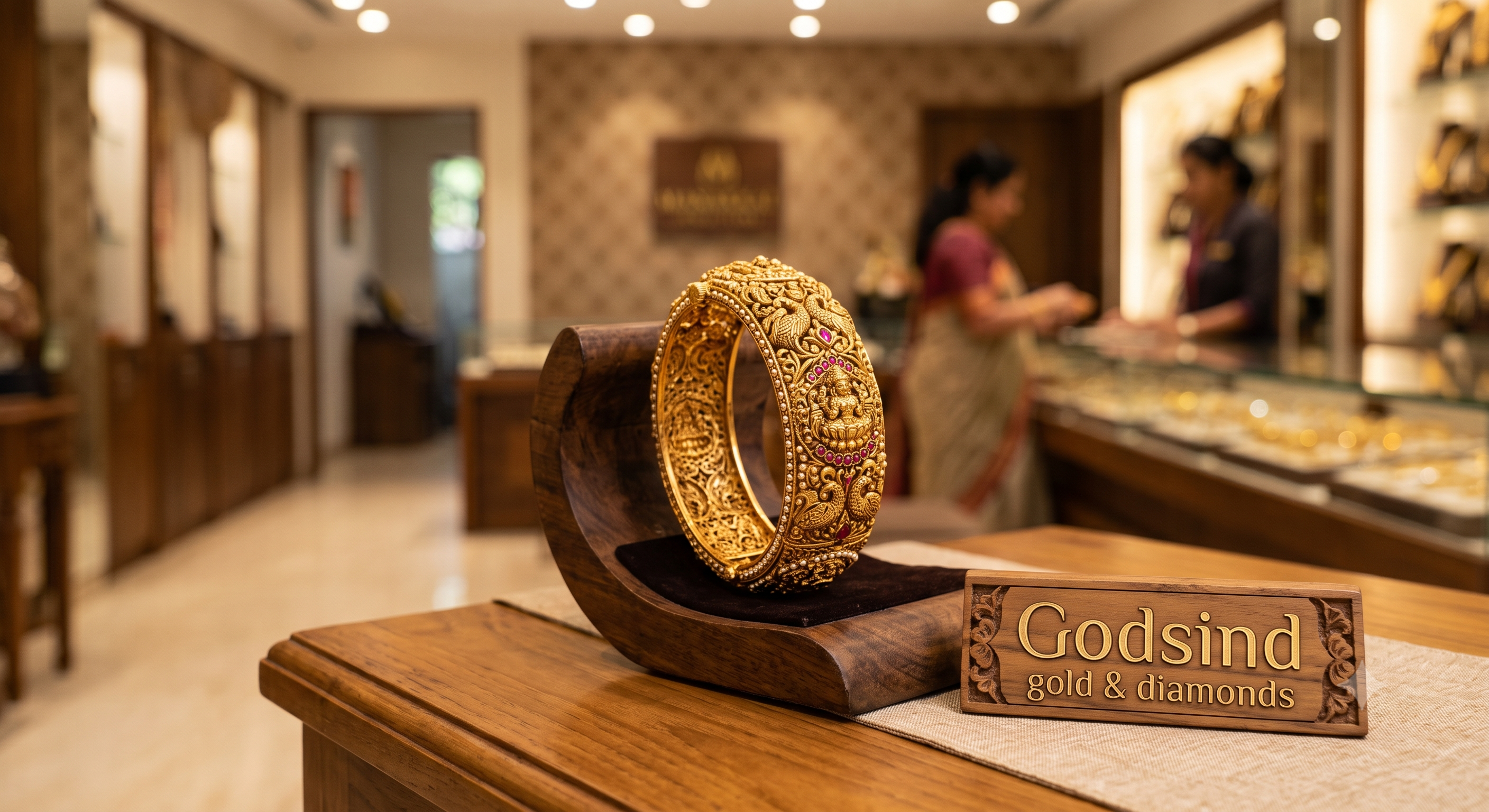 Exquisite Gold Bridal Bangle