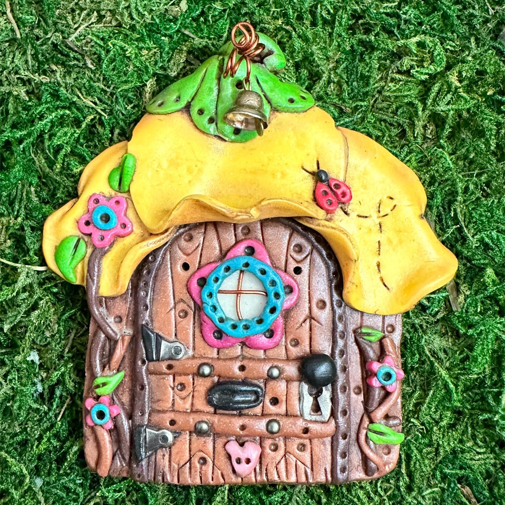 OOAK Yellow Flower Fairy Door