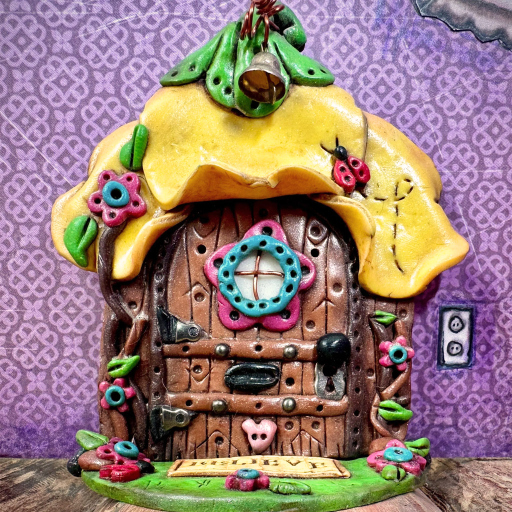 OOAK Yellow Flower Fairy Door