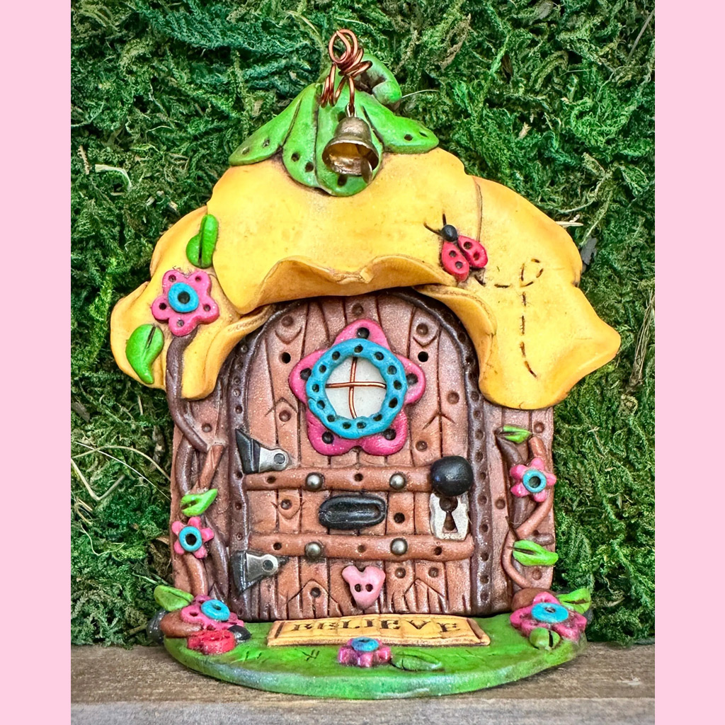 OOAK Yellow Flower Fairy Door