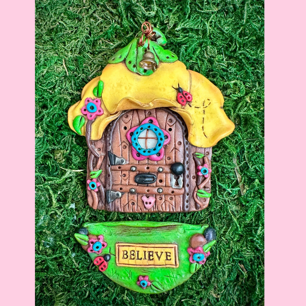 OOAK Yellow Flower Fairy Door