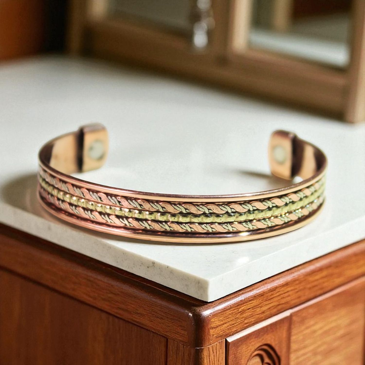 Copper and Brass Cuff Bracelet