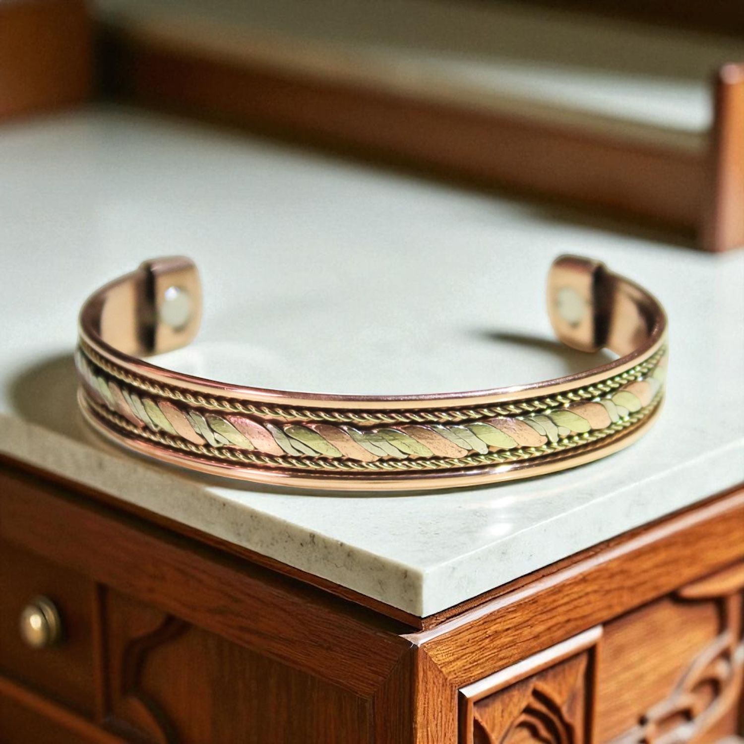 Tricolor Metal Cuff Bracelet