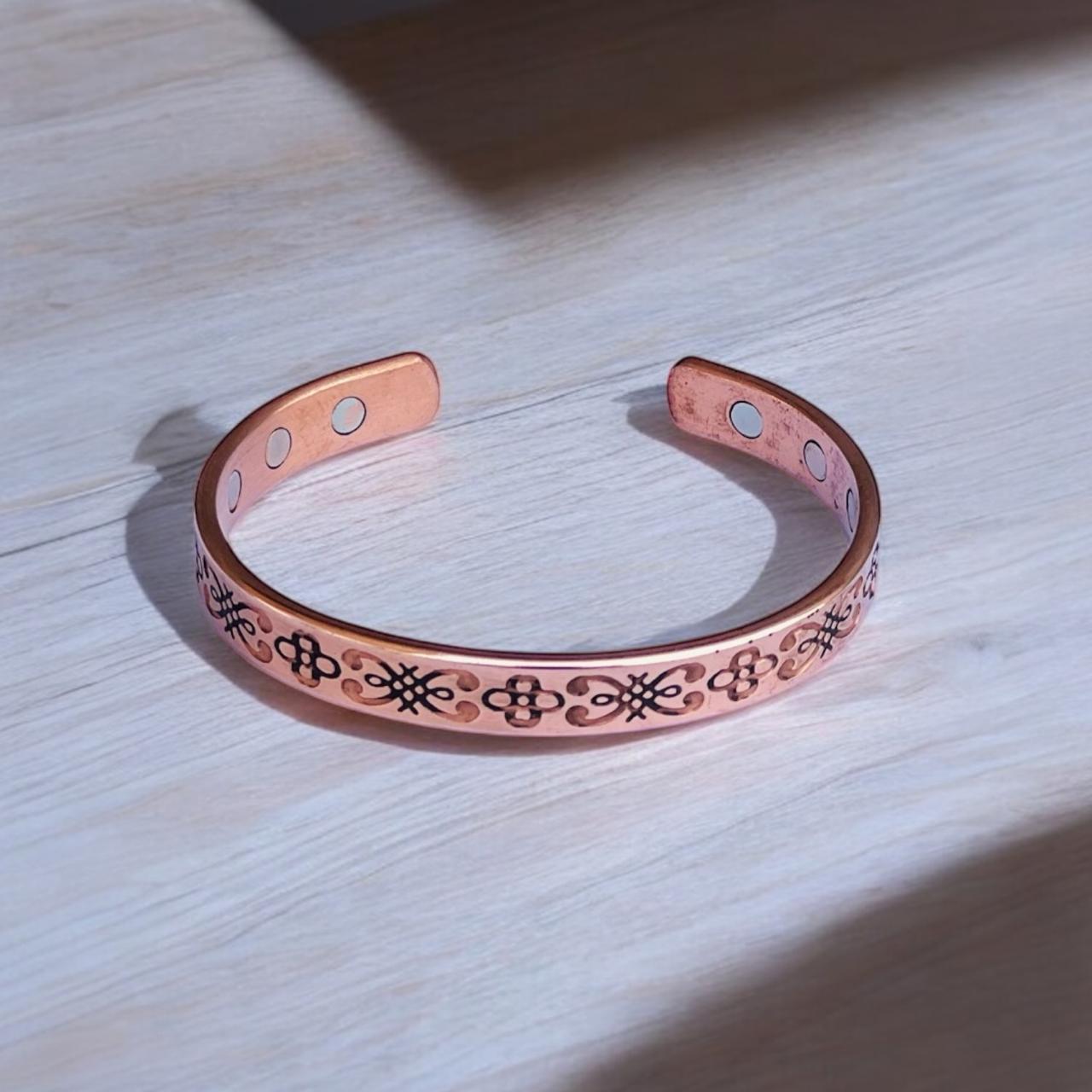 Engraved Copper Magnetic Bracelet