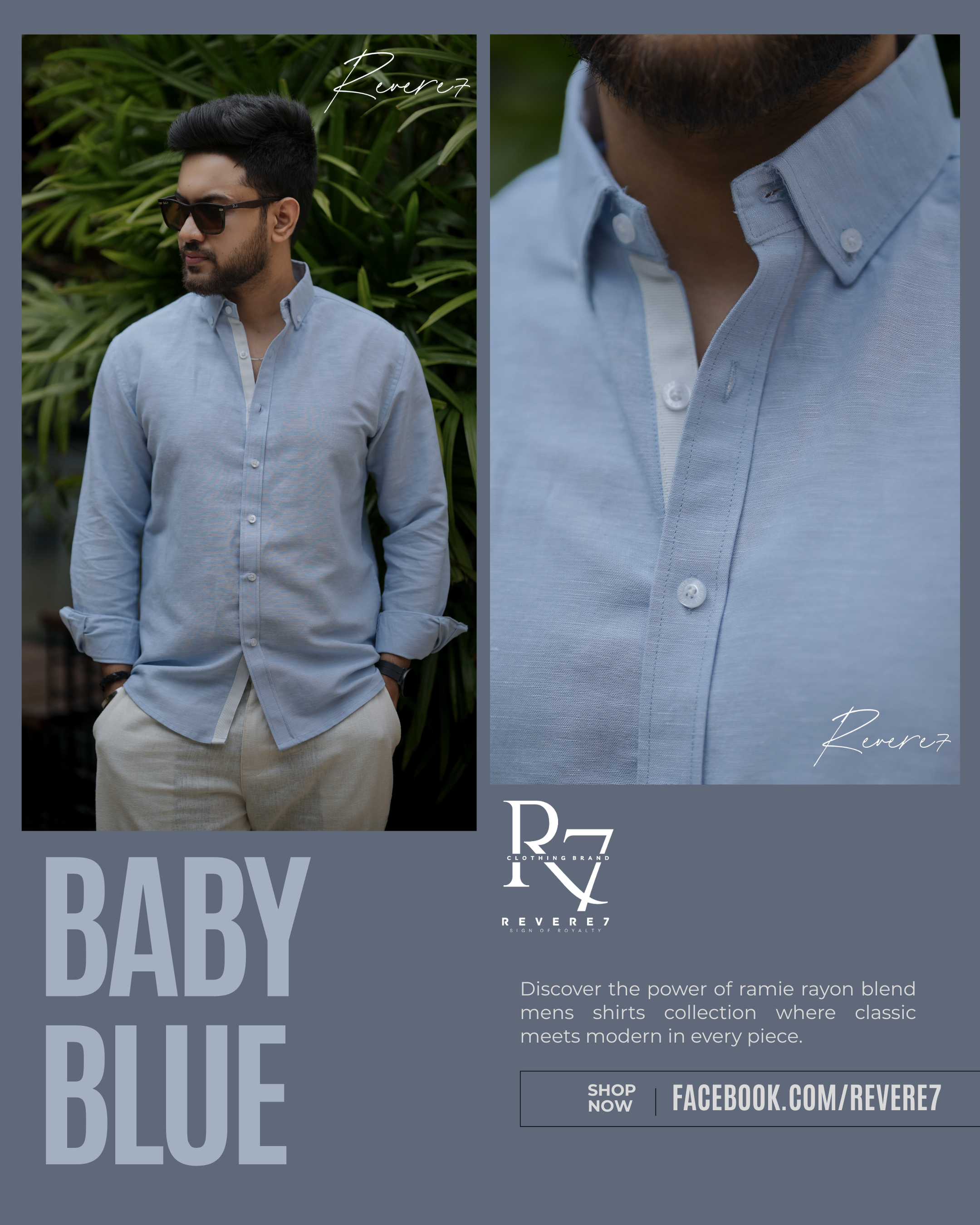 Baby Blue Men's Shirt