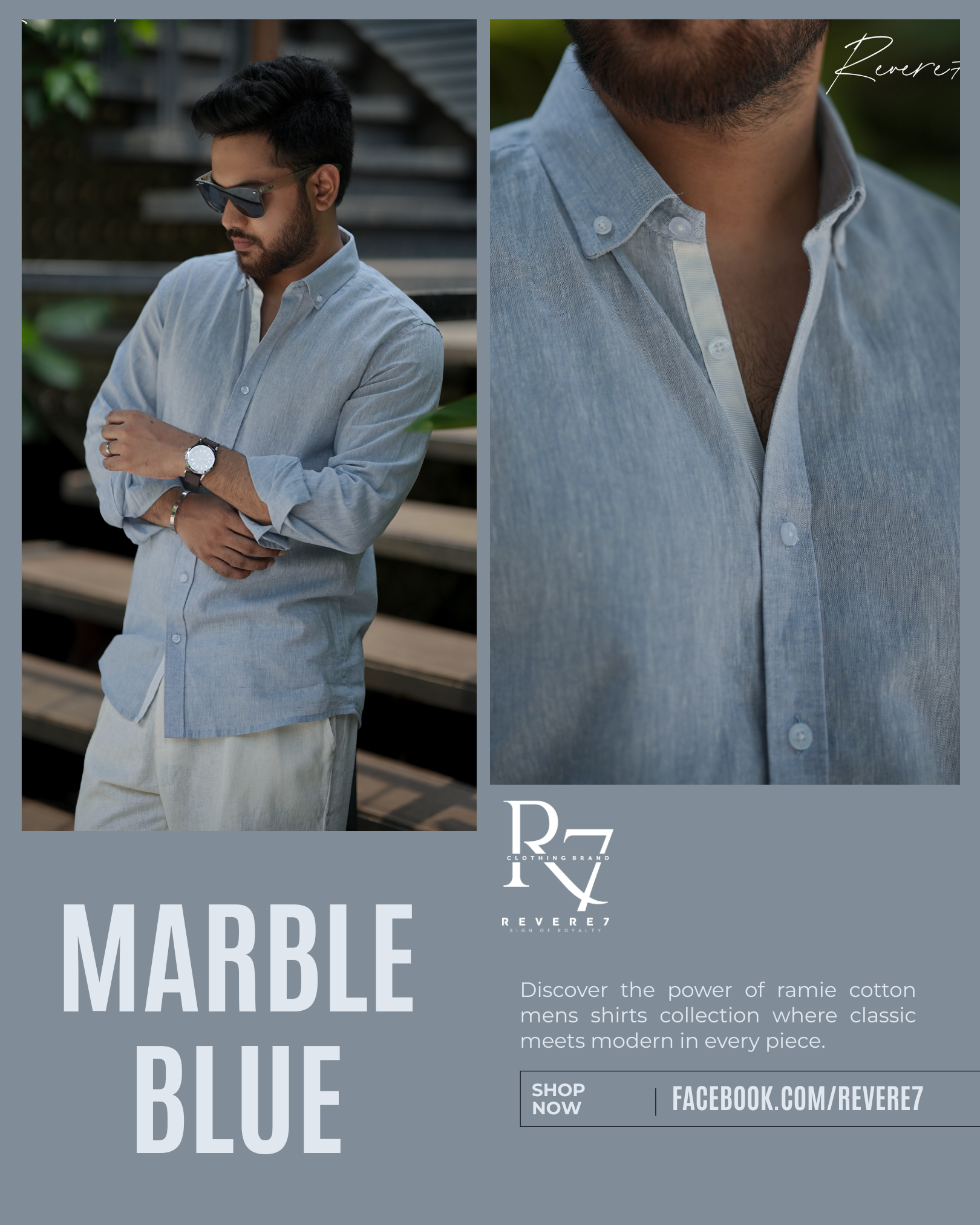 Marble Blue Men's Shirt