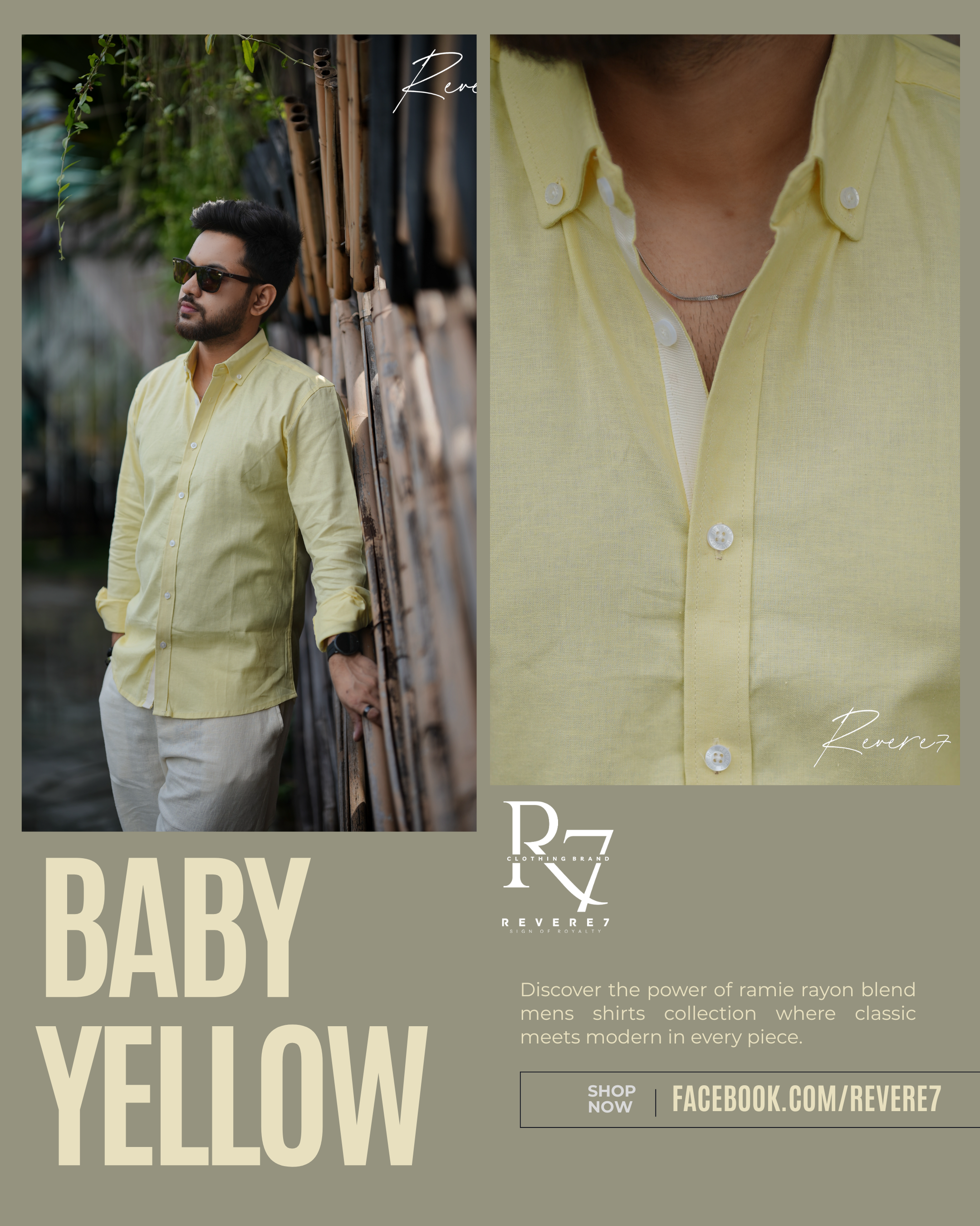 Baby Yellow Ramie Rayon Shirt
