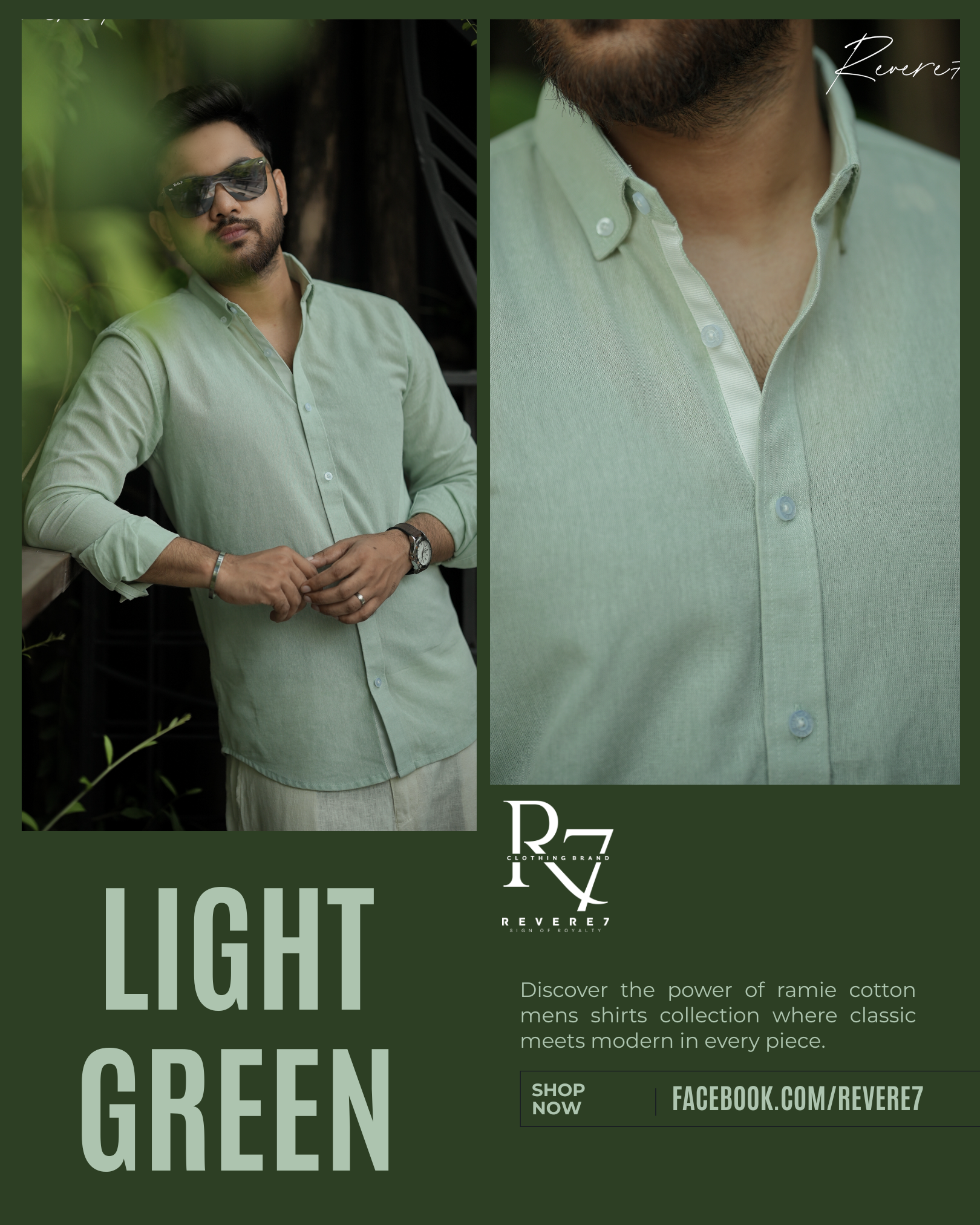 Light Green Ramie Cotton Shirt
