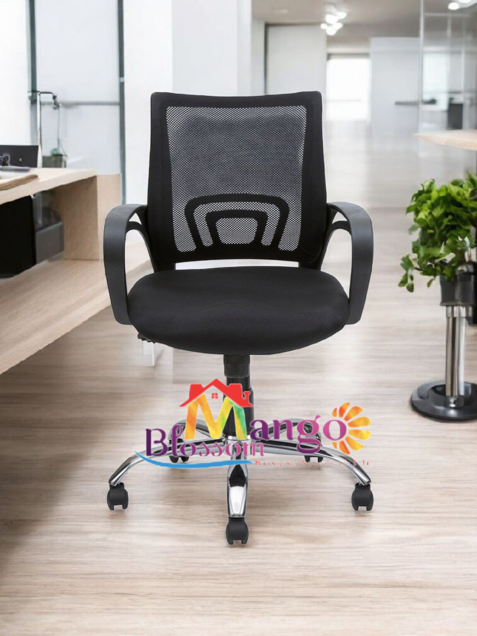 Mango Blossom Arnos ergonomic Mid back mesh Office executive office chair black