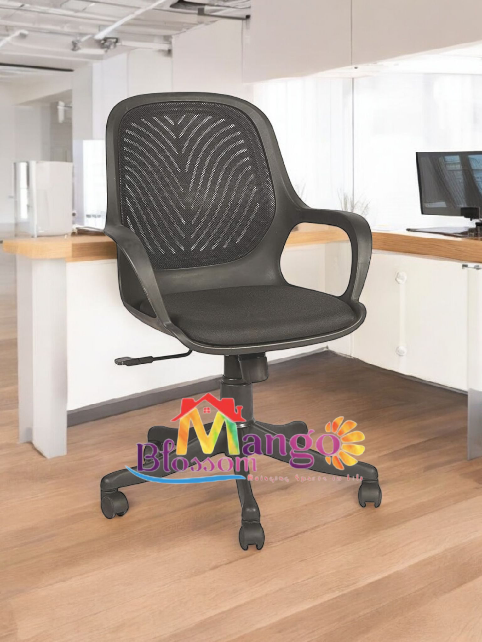 Mango Blossom Valley ergonomic Mid back mesh Office executive office chair black