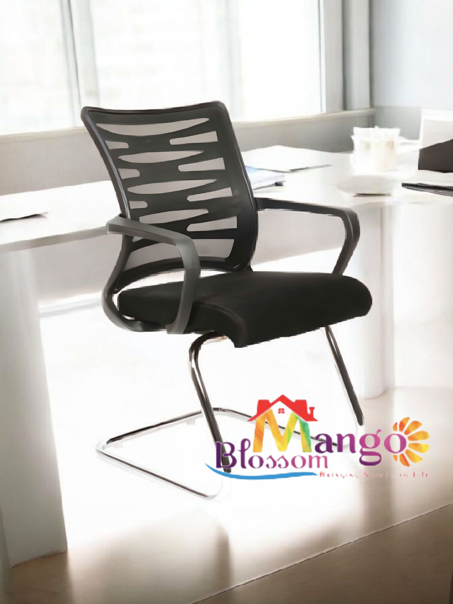 Mango Blossom Dome ergonomic Mid back Visitor mesh Office executive office chair black