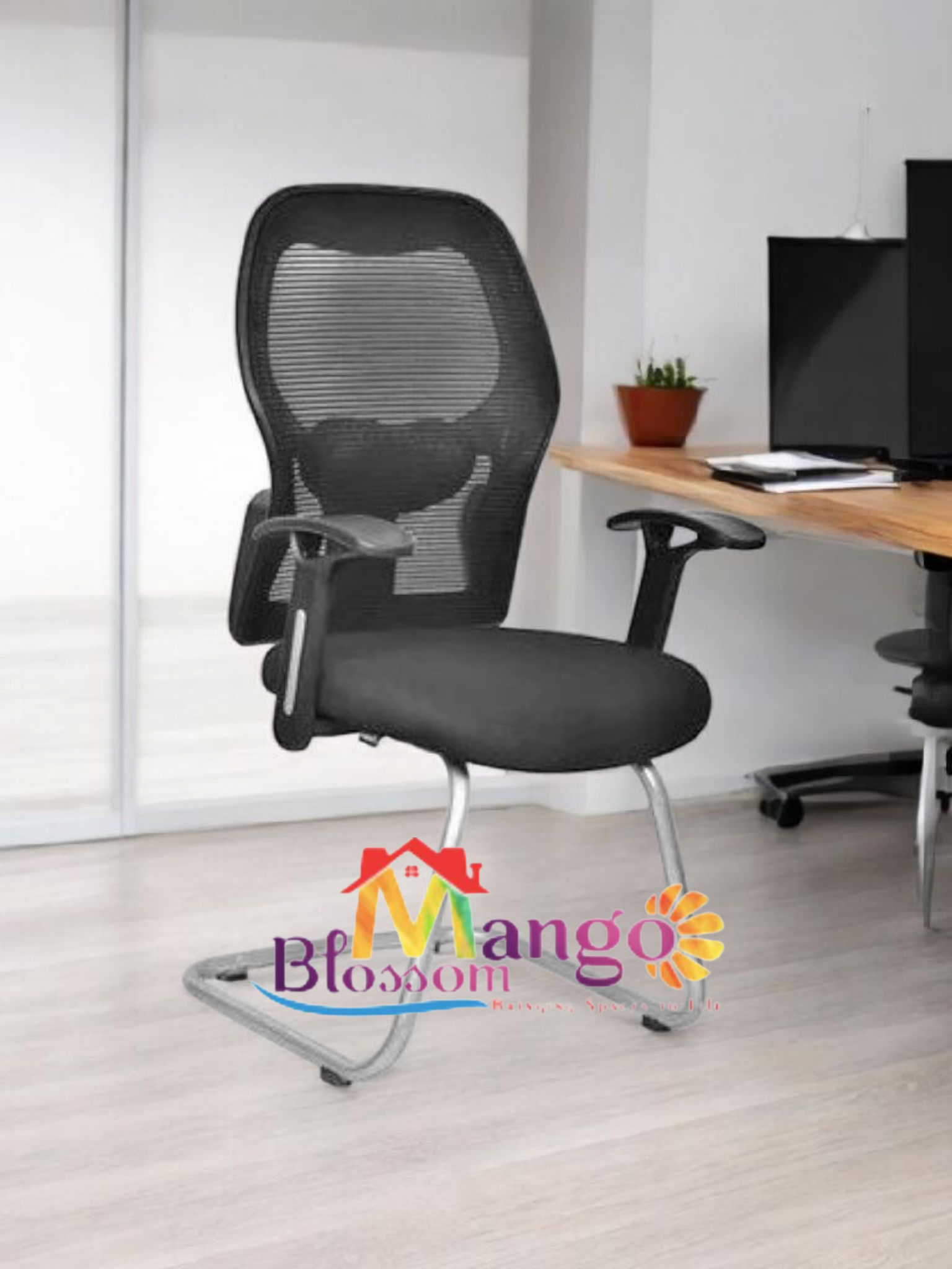 Mango Blossom Brisbane ergonomic Mid back Visitor mesh Office executive office chair black