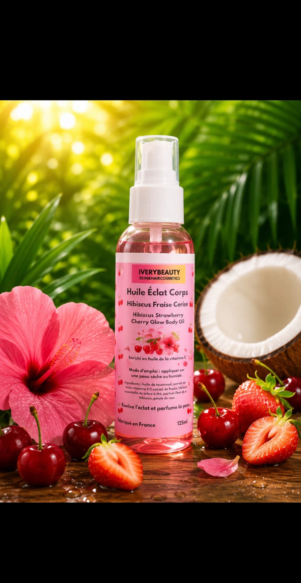 Huile Éclat Corps Hibiscus Cerise Coco