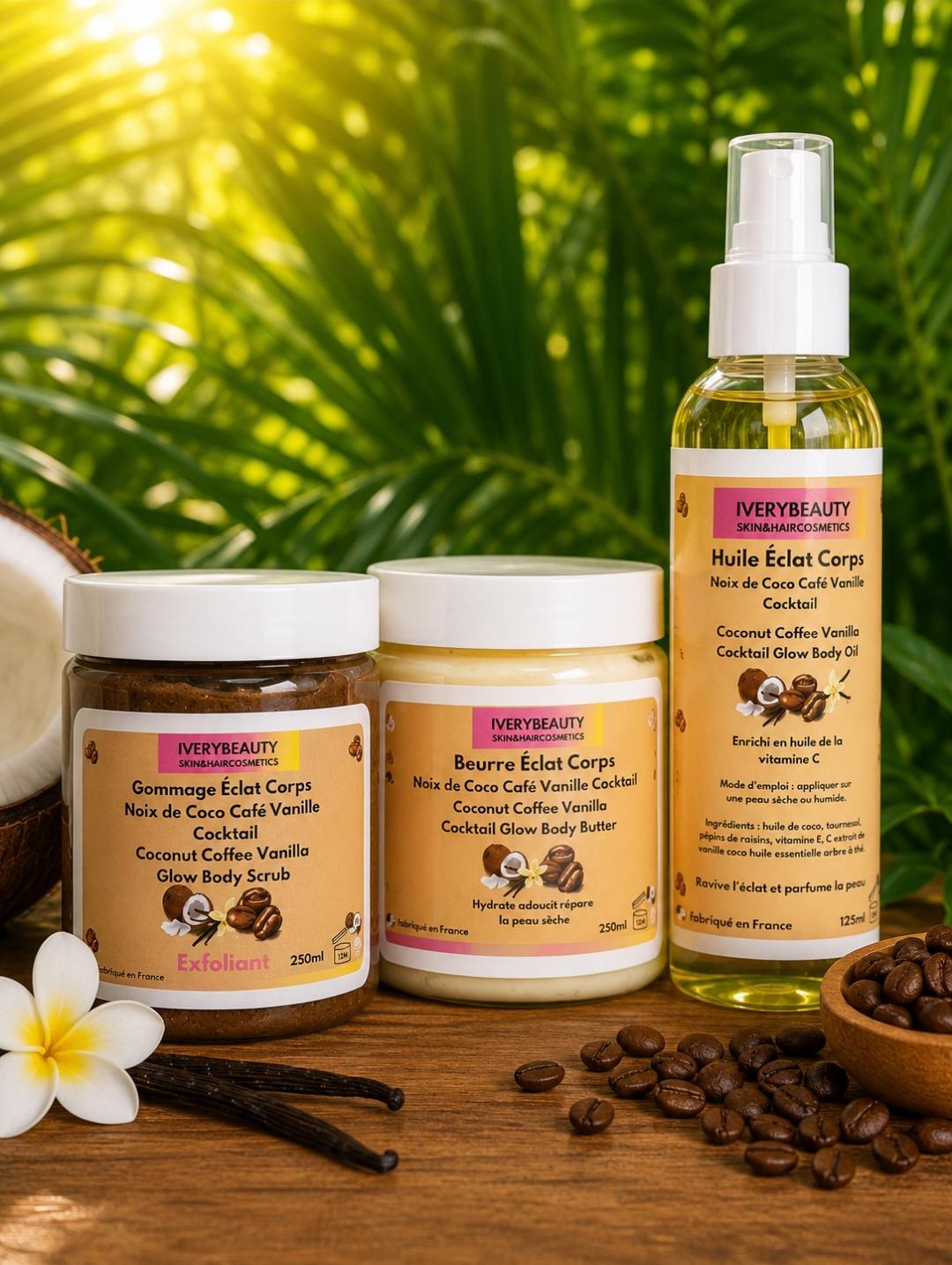 Coffret Soin Corps Éclat Vanille Café Noix de Coco