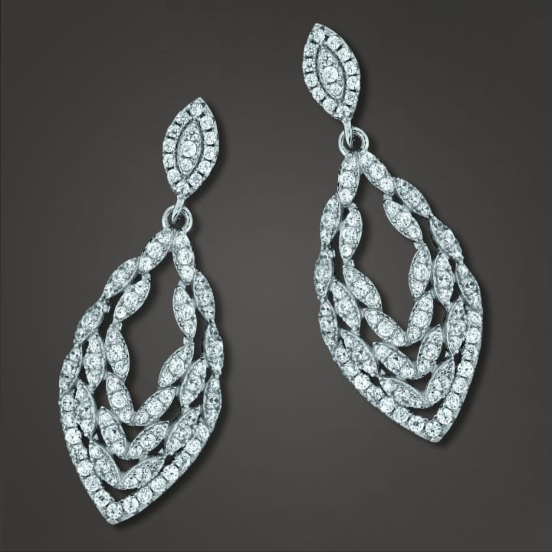 Pendientes forma de hoja plata de ley 