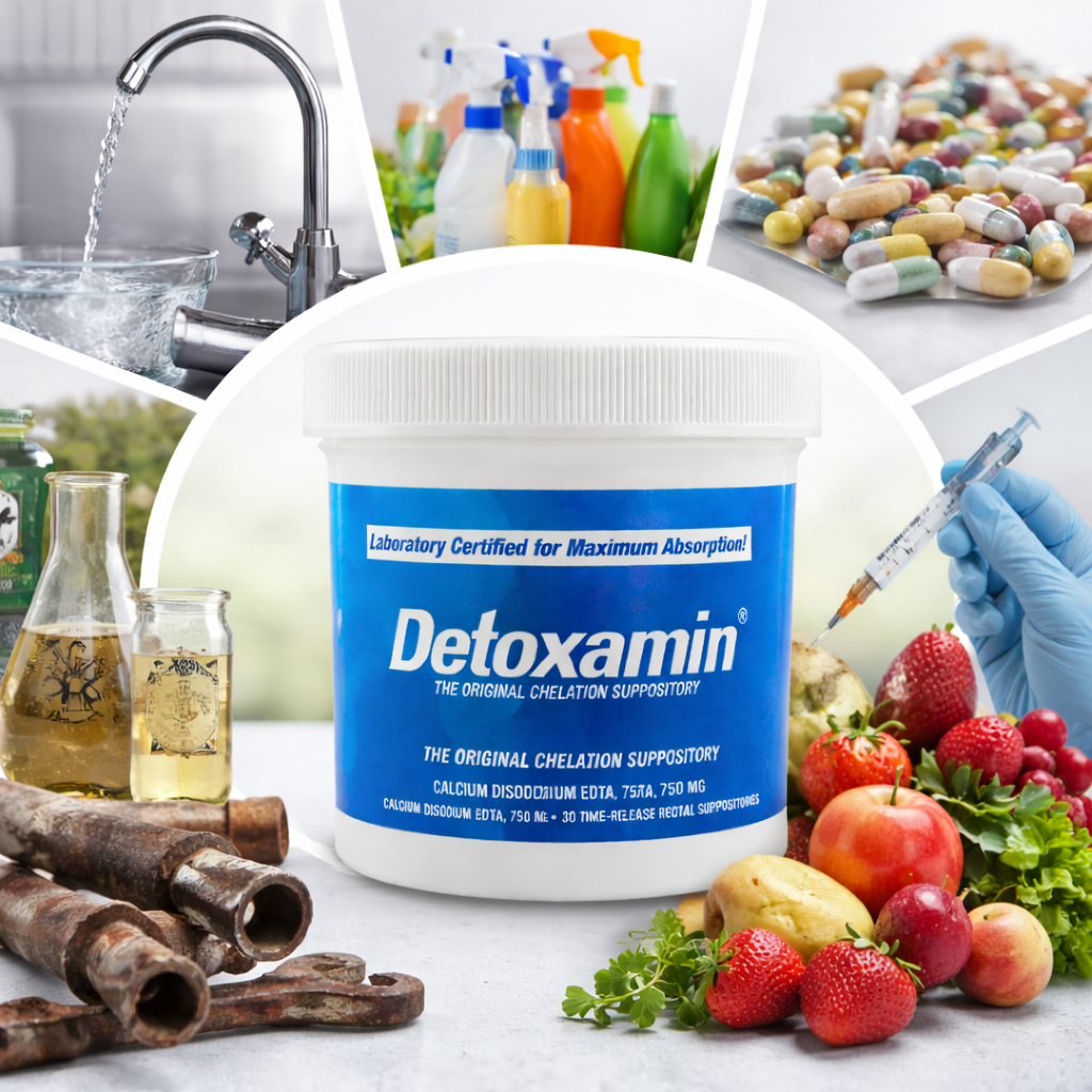 Chelation Therapy: Detoxamin EDTA Suppository + Glutathione, 30-day supply