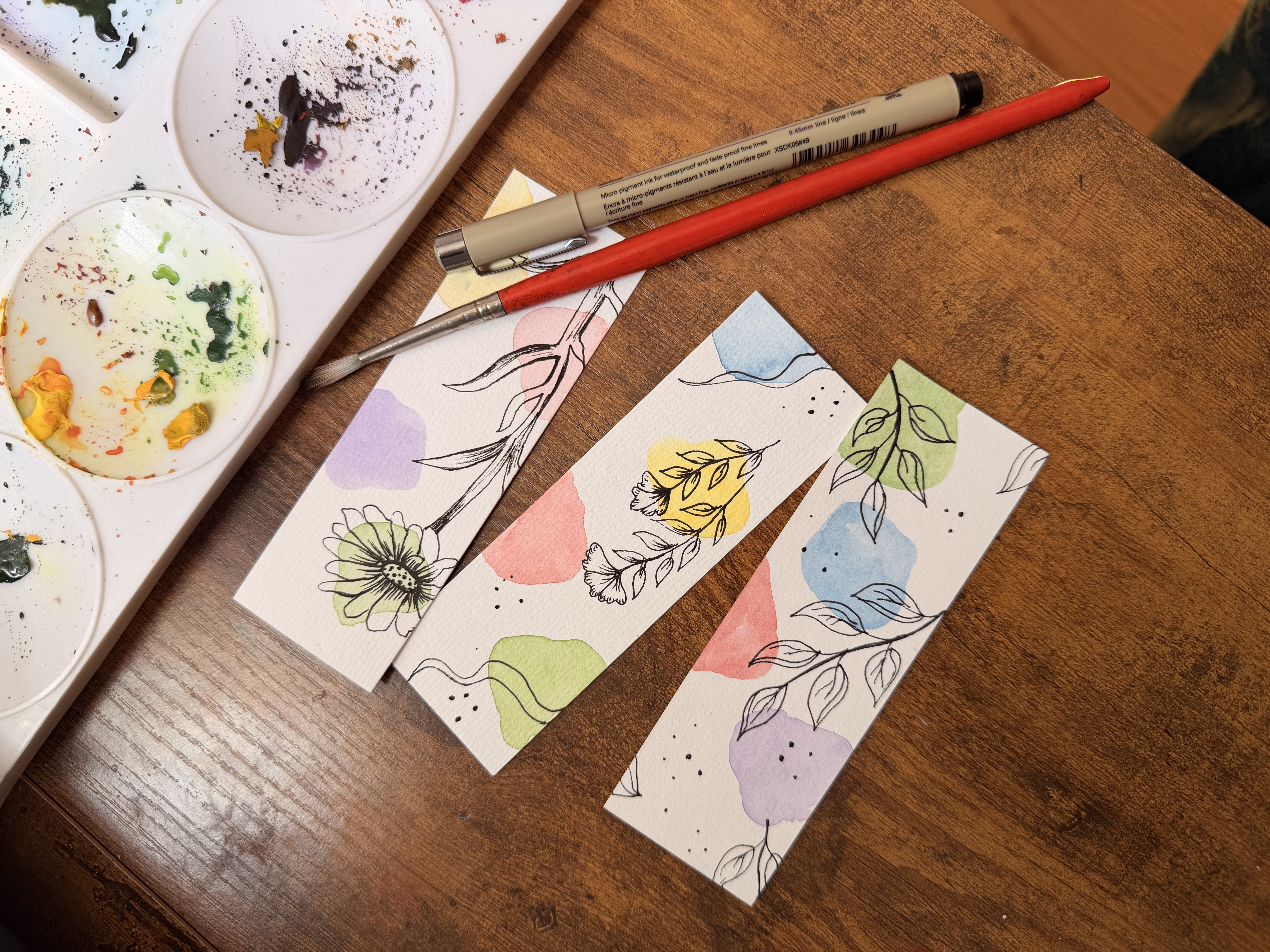 Hand-Painted Watercolor Bookmarks