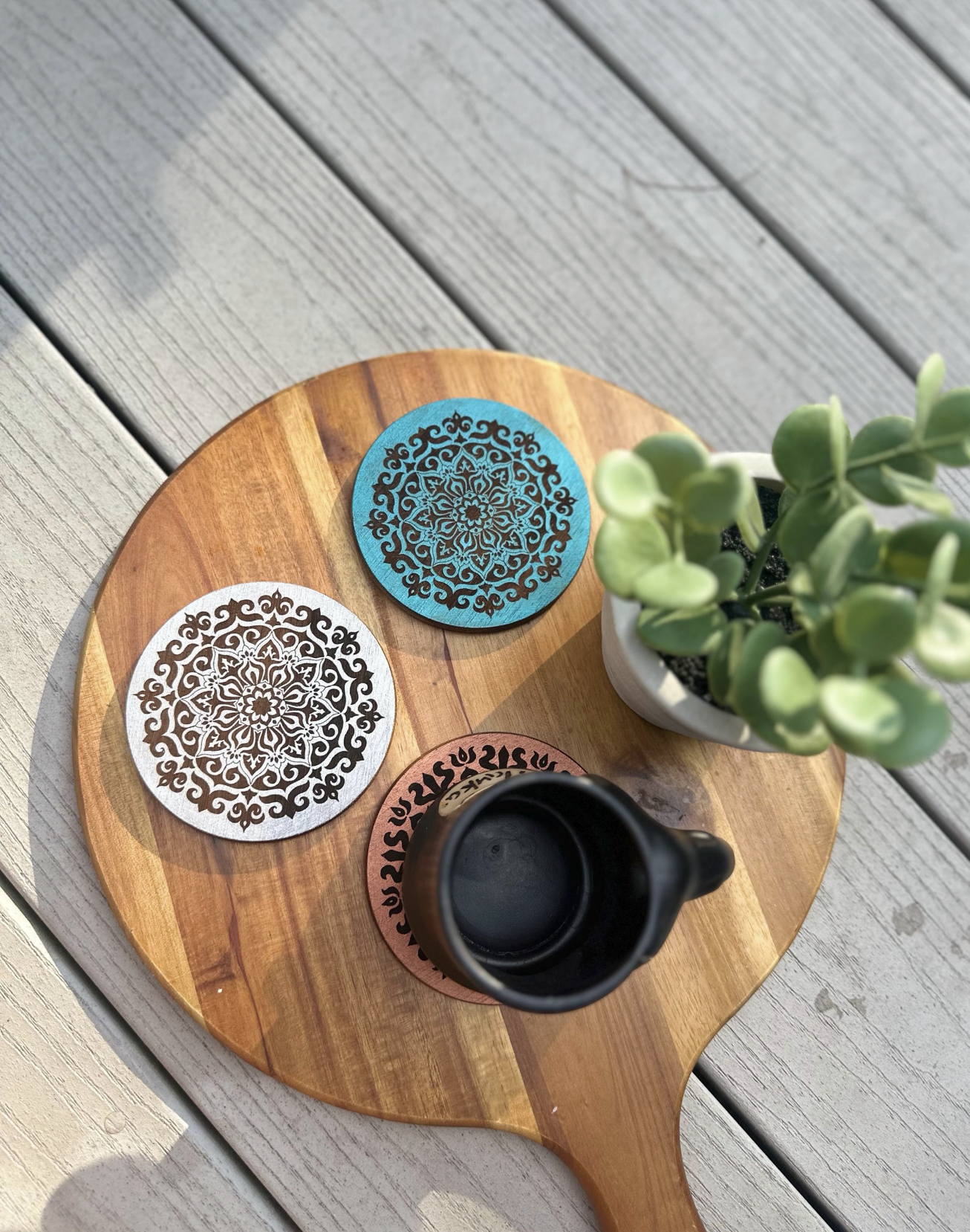 Handcrafted Mandala Coasters (Set of 4)