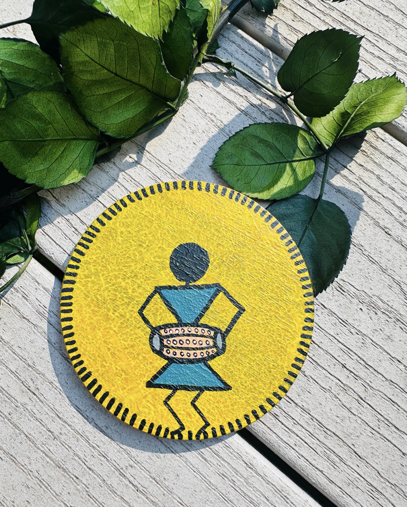 Handcrafted Tribal Art Coasters (Set of 4)