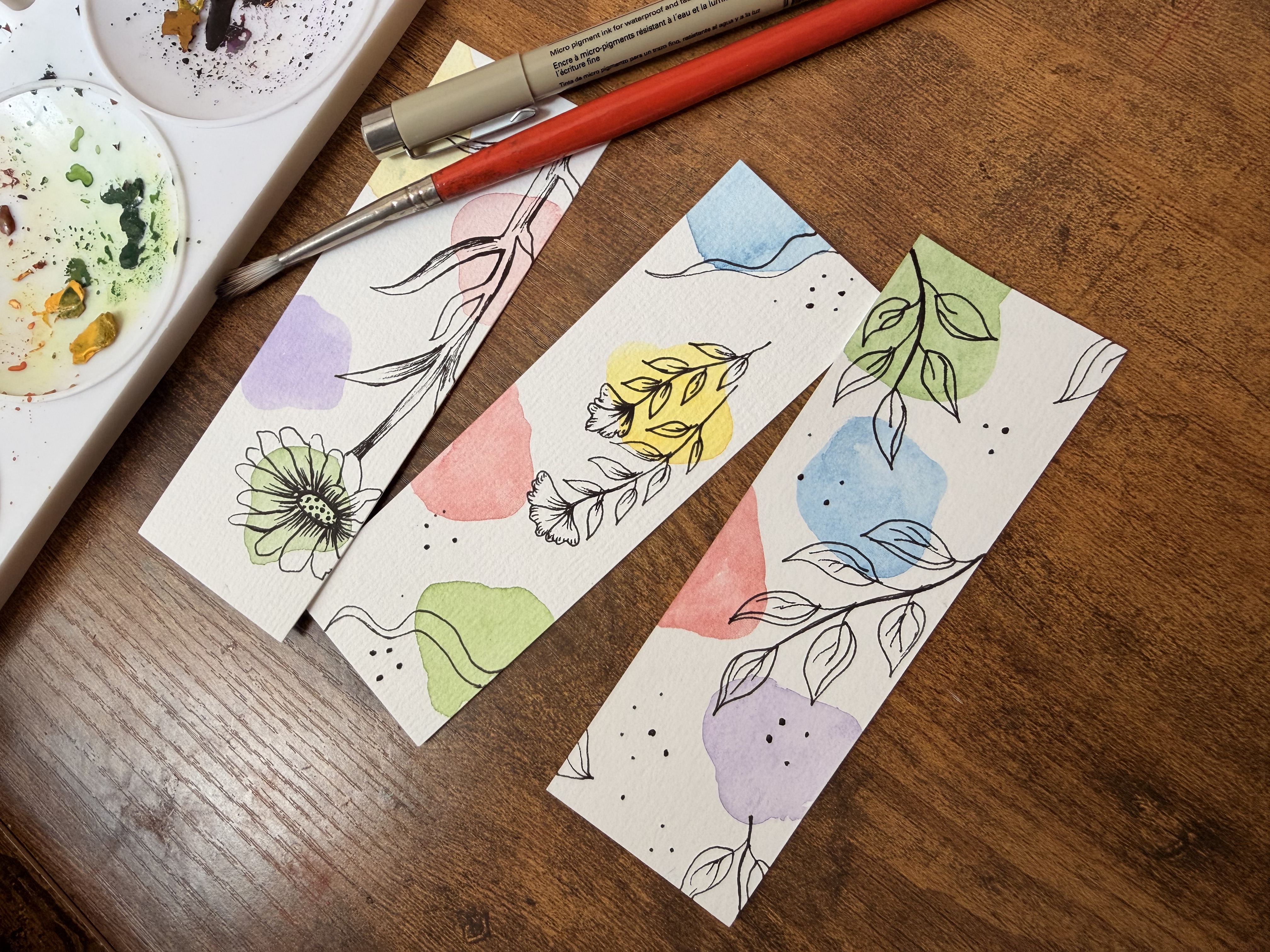 Hand-Painted Watercolor Bookmarks