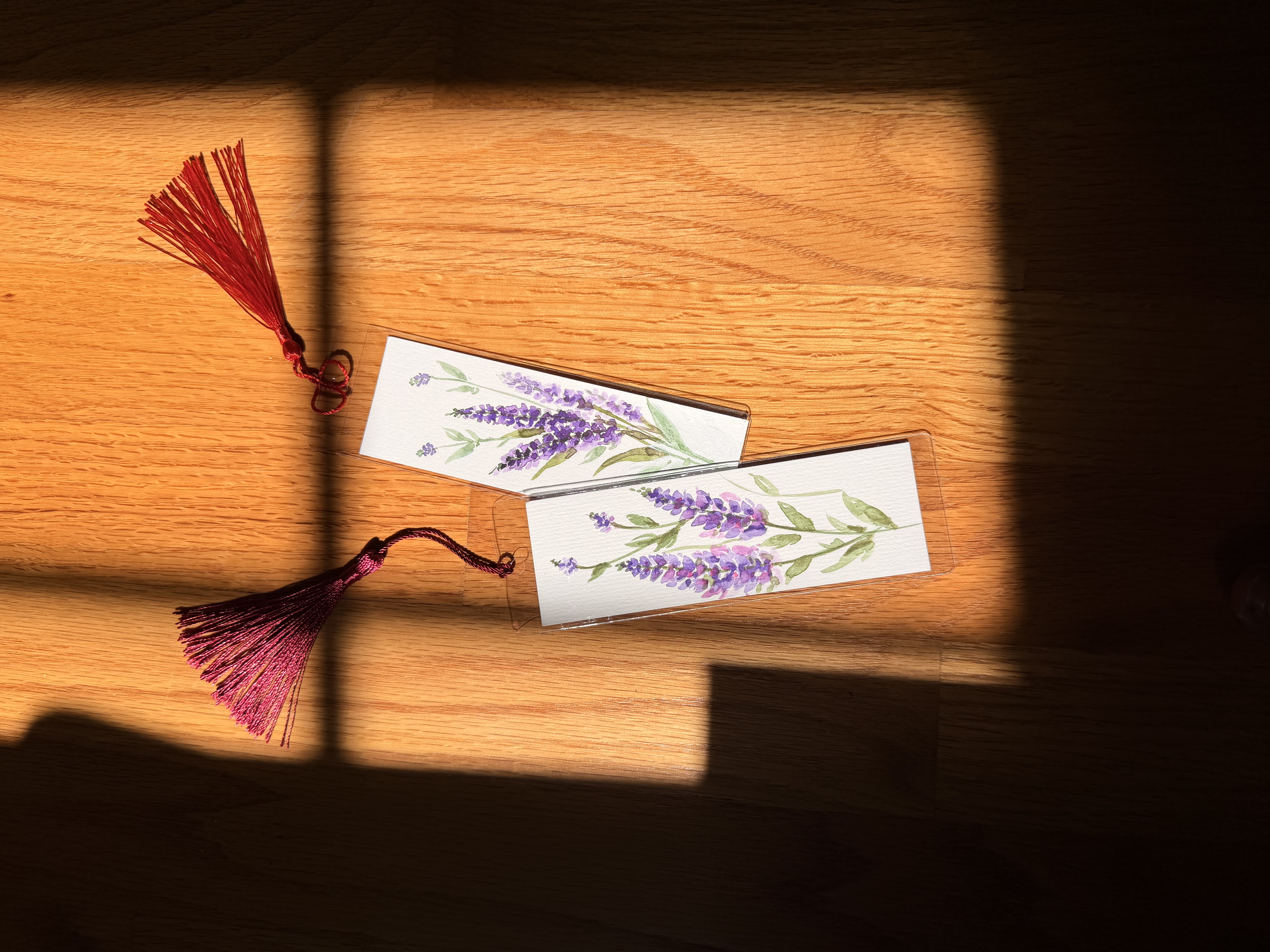 Hand-Painted Lavender Bookmarks