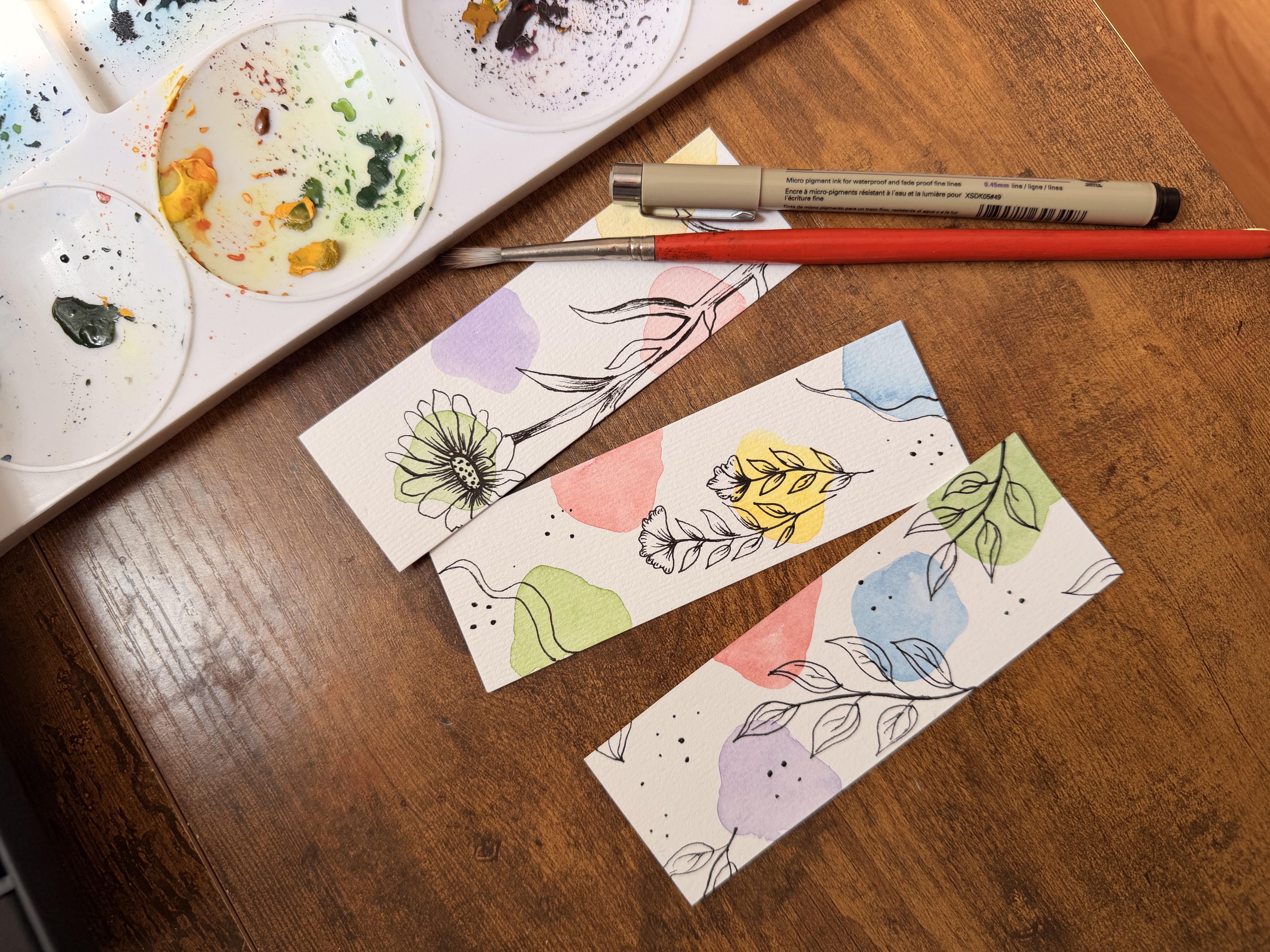 Hand-Painted Watercolor Bookmarks