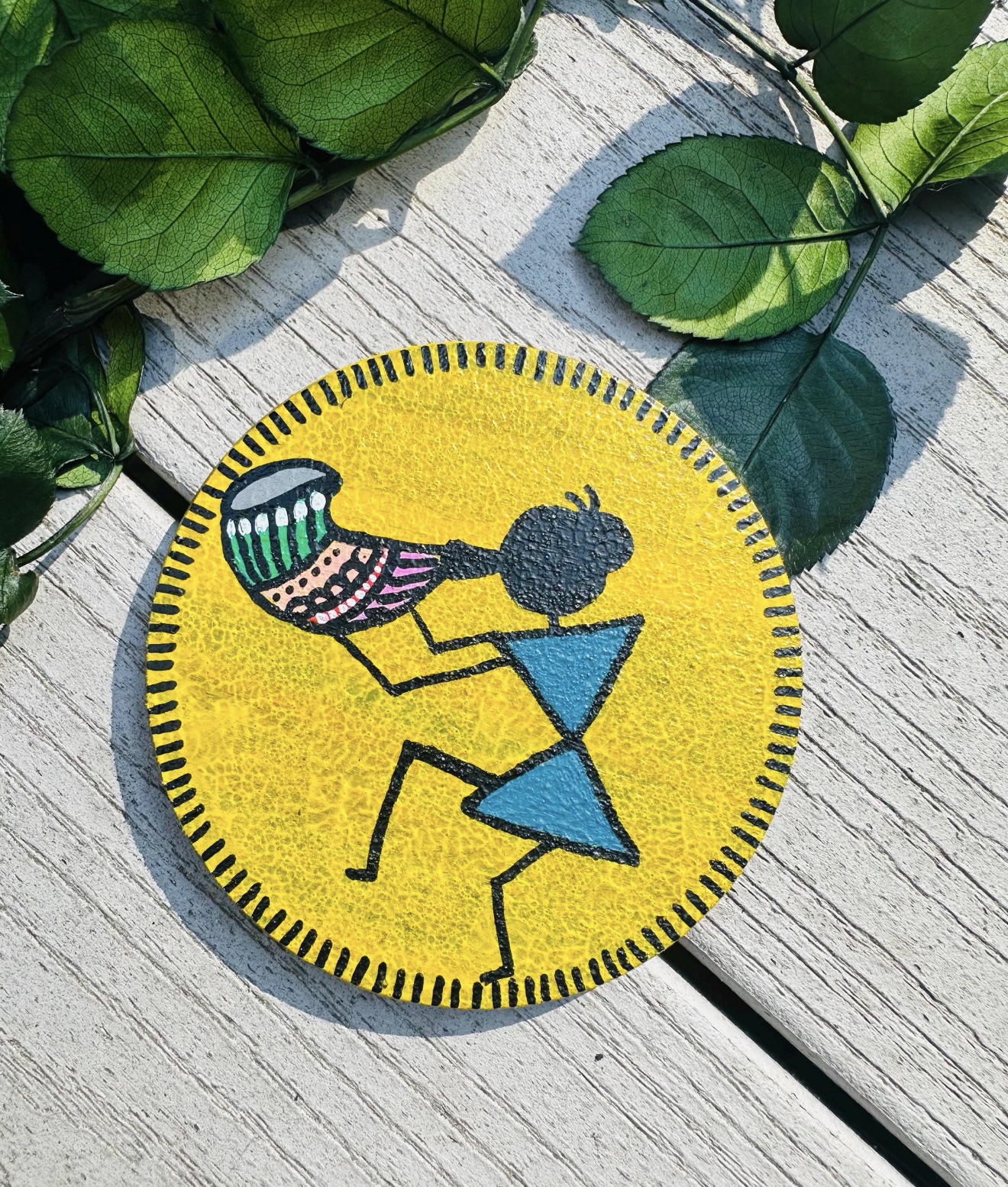 Handcrafted Tribal Art Coasters (Set of 4)