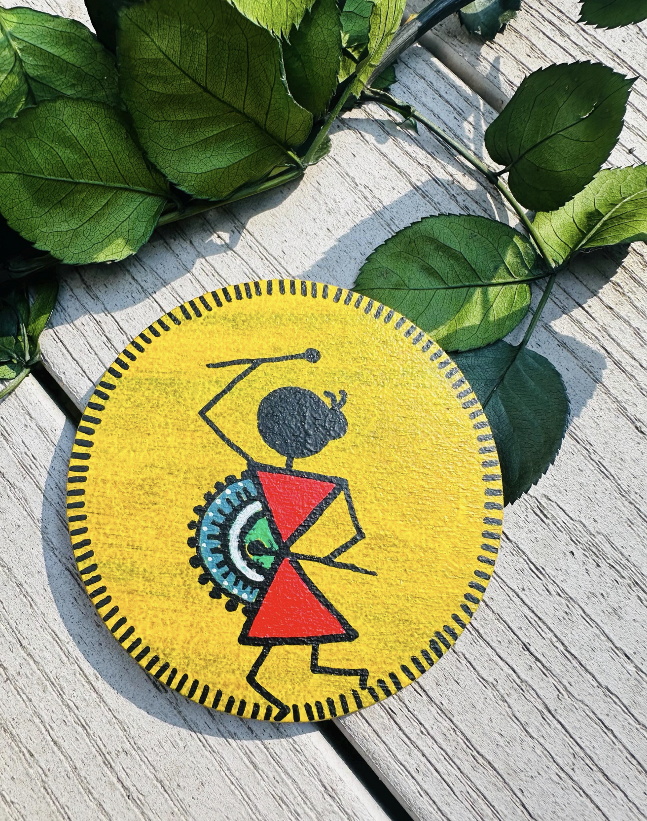 Handcrafted Tribal Art Coasters (Set of 4)